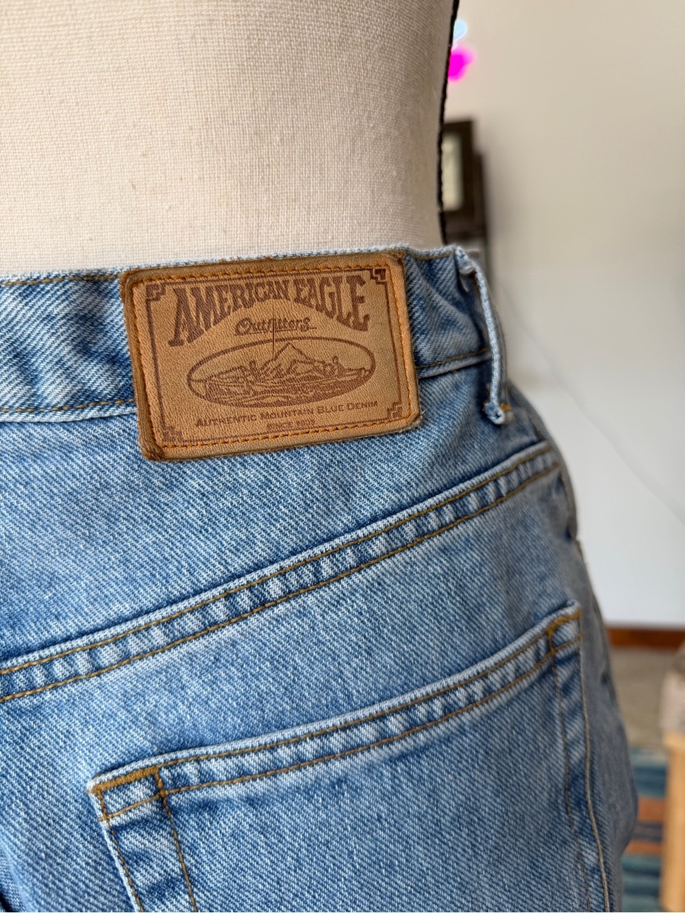 Vintage Reworked Button Front Patchwork Denim Shorts - Picture 7 of 13